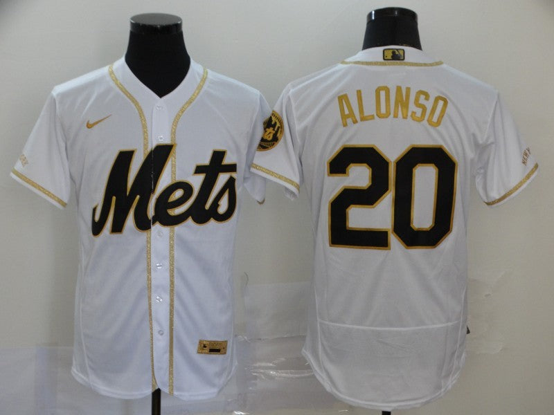Men's New York Mets Pete Alonso #20 White Authentic Jersey